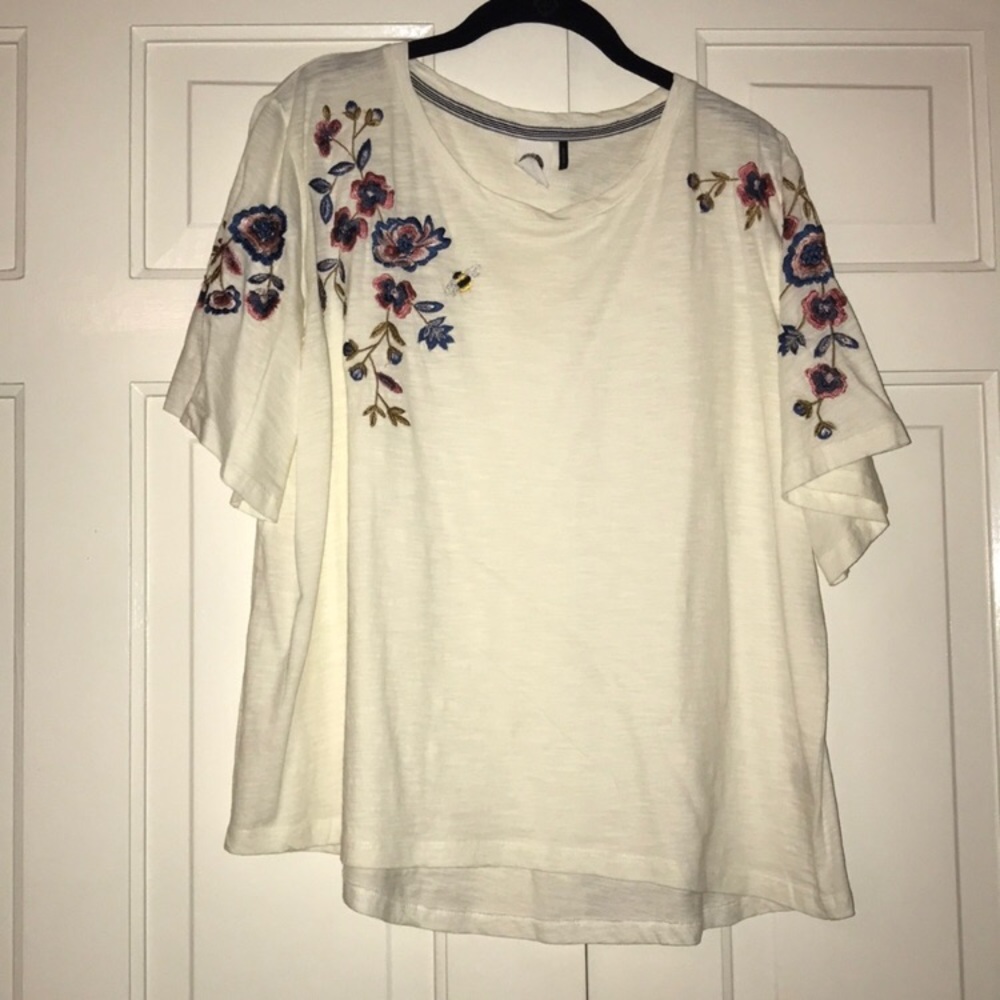 Embroidered Anthropologie shirt